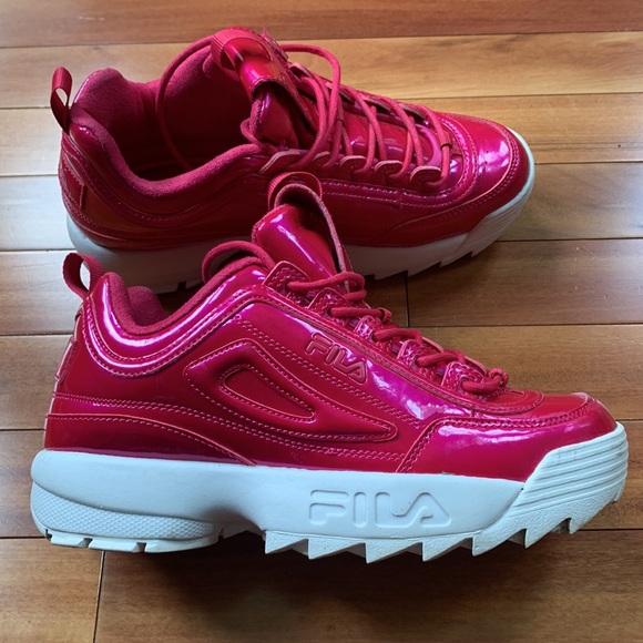 Fila Women's Disruptor II Liquid Luster Sneakers- Berry - Picture 4 of 5